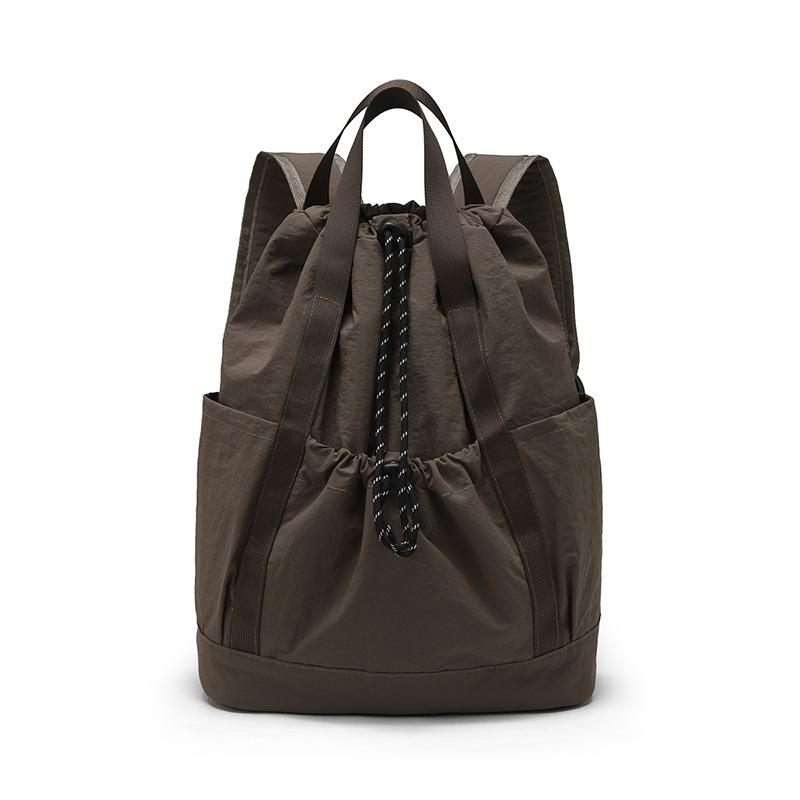Niche Drawstring Nylon Backpack Women'S Fashion Pleated Bundle Single Shoulder Women'S Bag Outdoor Travel Backpack