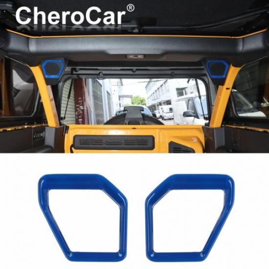

2x Rear Trunk Speaker Trim Cover Accessories Parts for Ford Bronco + Blue