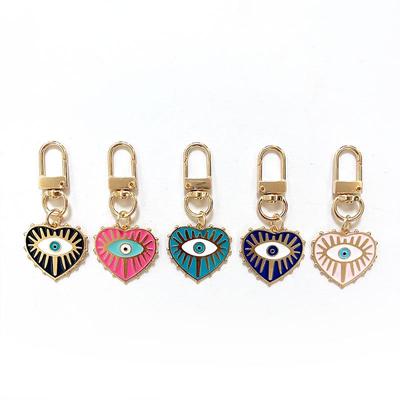 Creative Devil's Eye Heart-Shaped Metal Alloy Keychain Pendant