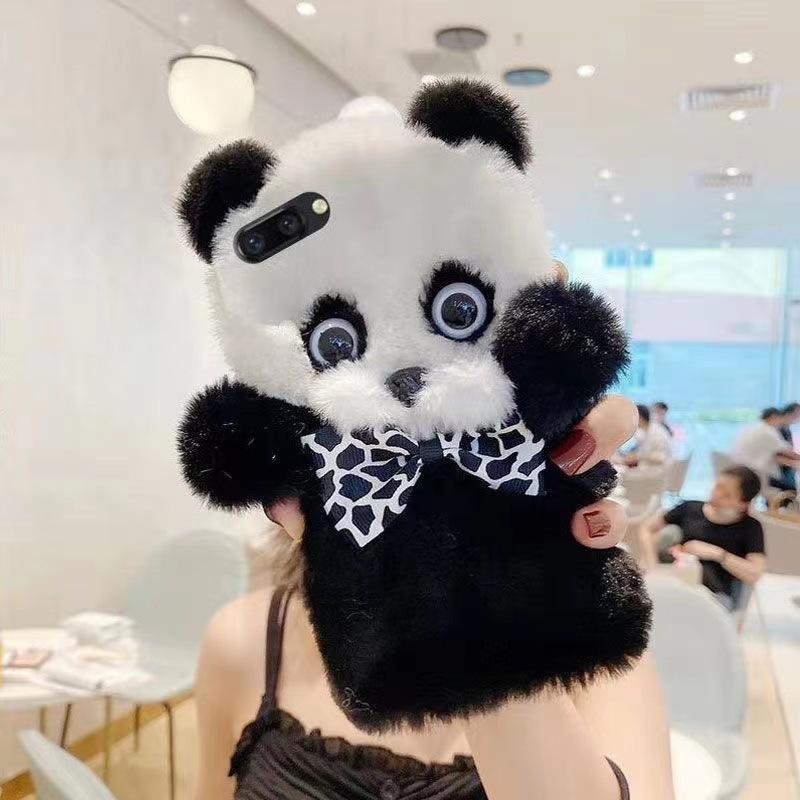 Autumn/Winter for Apple 16promax Phone Case 13 Plush Panda IPhone 15 Cartoon 12 Cute 14 Protective Case 11
