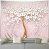White Flowers Golden Tree Trunk Creative Decorative Tapestry Home Wall Living Room Office Decorative Tapestry