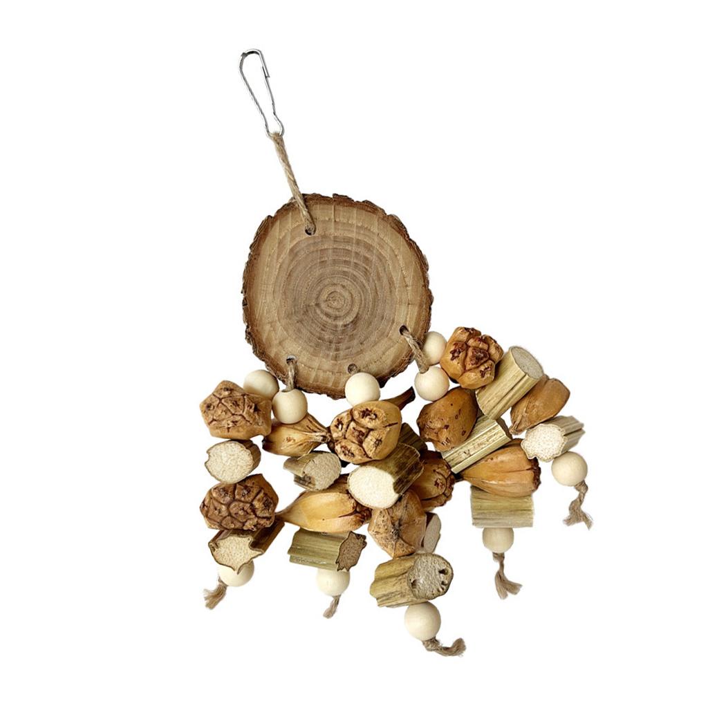 Hanging Bird Toy Wood Tearing Block Toy for Parrot Bird Cage Engaging Entertain Various Parrots Enrichment Hanging Toy