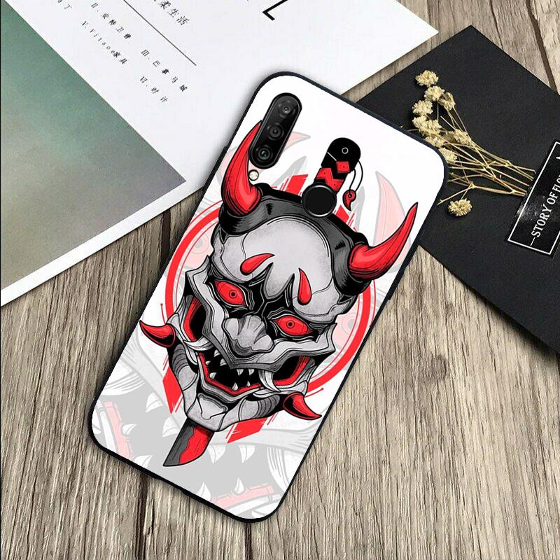 Samurai Oni Mask For Huawei Nova 8i 11i 12i 12s 9 10 SE Y60 Y70 Y90 Y72 Y73 Y61 Y91 P60 Pro P30 P40 Lite Case