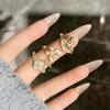 Exquisite unicorn rainbow personality flower butterfly fairy tale niche design ring female butterfly four-leaf clover light luxury ring