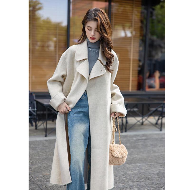 Moka'na French Hepburn Style Long Sleeve Women's Coat