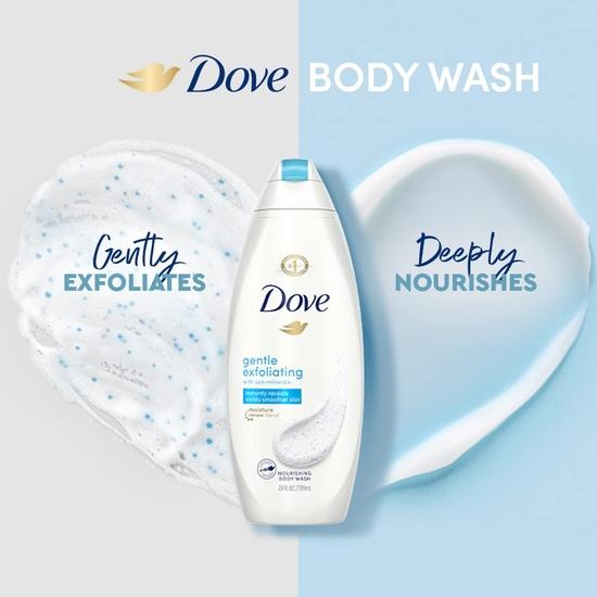 DOVE Gentle Exfoliating Nourishing Body Wash, Mild Cleanser Moisturizes Skin, Balances Ph, For All Skin Type, 250 Ml