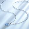 100% 925 Sterling Silver Pendant  Necklace for Women High Quality Gemstone Simple Blue Emerald Wedding Party Fine Jewelry Gift