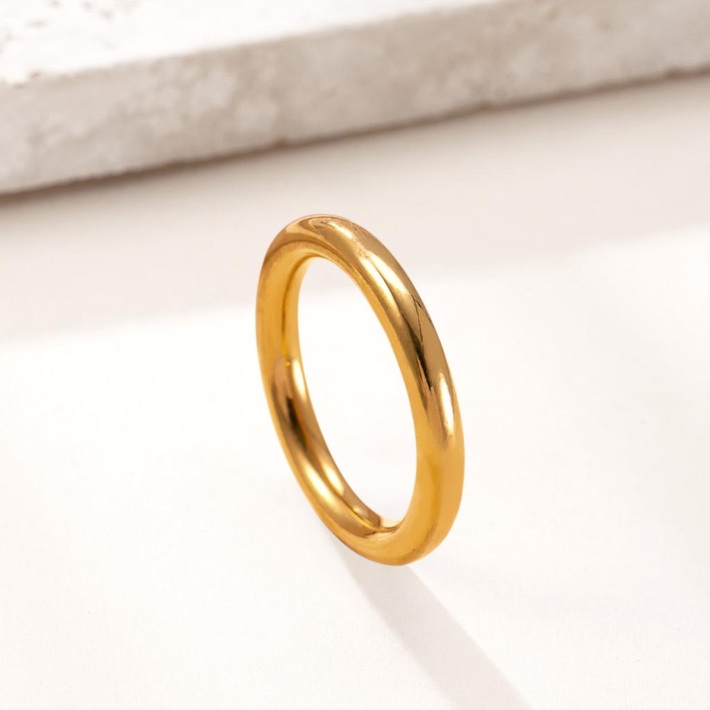 3mm 4mm 6mm 8mm Breite Edelstahl Goldfarbe Ring Damen Herren Minimalistisch Trendig Partnerringe Schmuck Hochzeitsgeschenk
