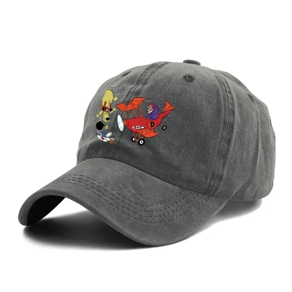 Washed Mens Baseball Cap Plain Trucker Snapback Caps Dad Hat Wacky Races Anime TV Series Golf Hats