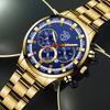 3pcs/set Fashion Men's Casual Round Pointer Stainless Steel Quartz Wrist Watch & Bracelet & Necklace, Ideal Choice for Gifts