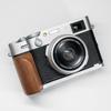 SIUTATDSH Camera Grip Compatible with Fujifilm Fuji X100VI Quick Release Solid Wood Tripod Mountable Wood Silver Camera, L-shaped Plate, Handle,