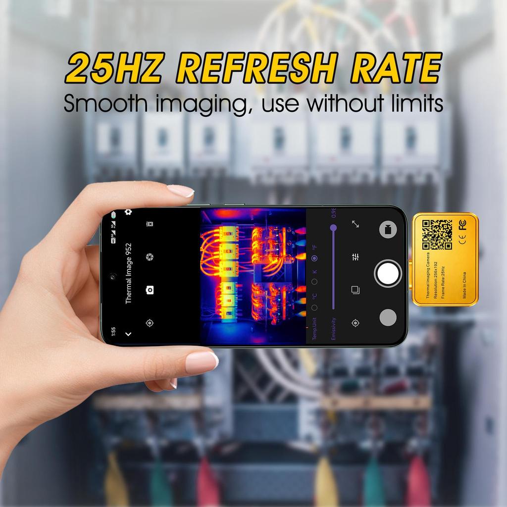 HP-952A Thermal Imaging Camera 256x192 IR 25Hz <50mK, -4~1022°F Photo Video Recording, Ultra-Light Handheld For HVAC Electrical