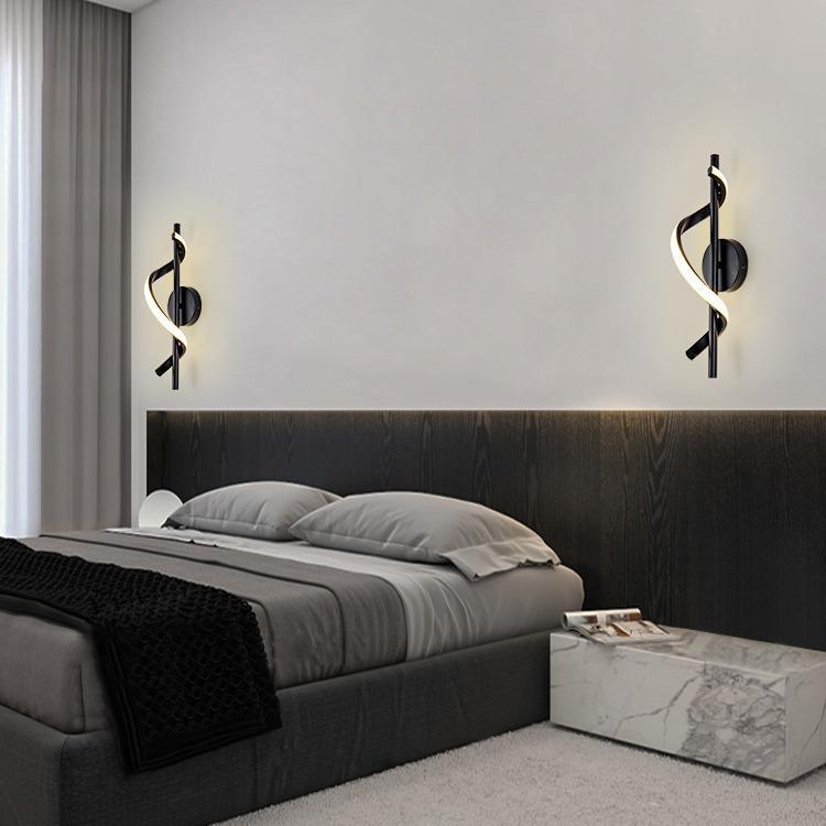 Lampada da parete a LED minimalista, applique da comodino per camera da letto nordica, applique decorative per interni