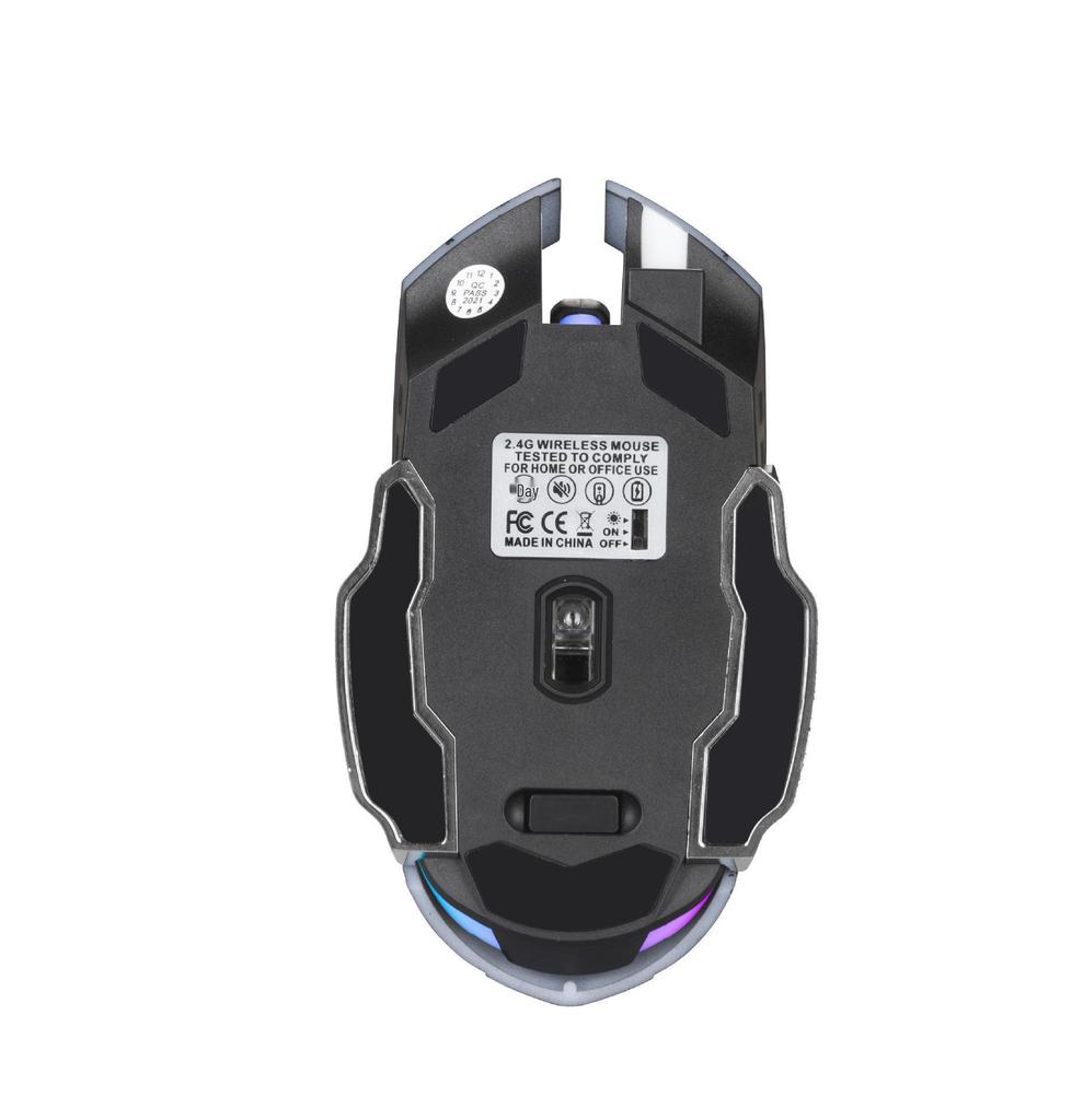 Mecha Style Silent Click Rechargeable Wireless Mouse for Laptop, Desktop, Office & Gaming