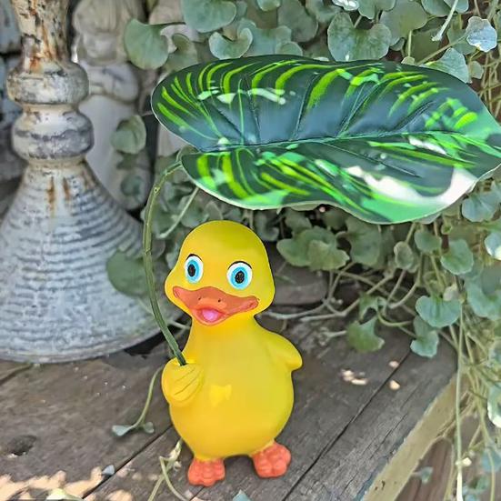 Rață de Grădină cu Umbrelă Statuie Rășină Rață Ornament de Grădină Rață Realistă
