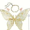 Sparkling Wings Wreath Elf Ear Set Foldable Fairy Cosplay Set Butterfly Wings Set  Halloween