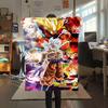 1PC Son Goku  Print Flannel Blanket, High quality All Seasons, Home Decor, Warmth and Comfort, Perfect for Christmas Gifts