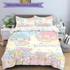 3pcs Little Twin Stars Celebration Bedding Set Includes Quilt Cover and Pillowcases, Suitable for All Seasons, Machine Washable Ideal Gift S060