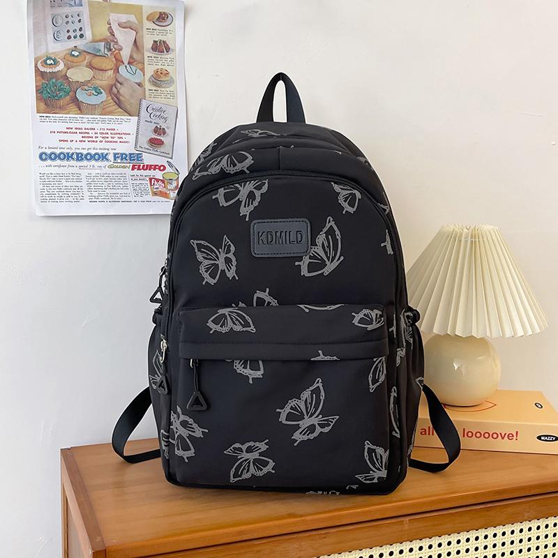 Butterfly Print Backpack Large Capacity Rucksack for Hiking Camping Commute and Travel Minimalist Design