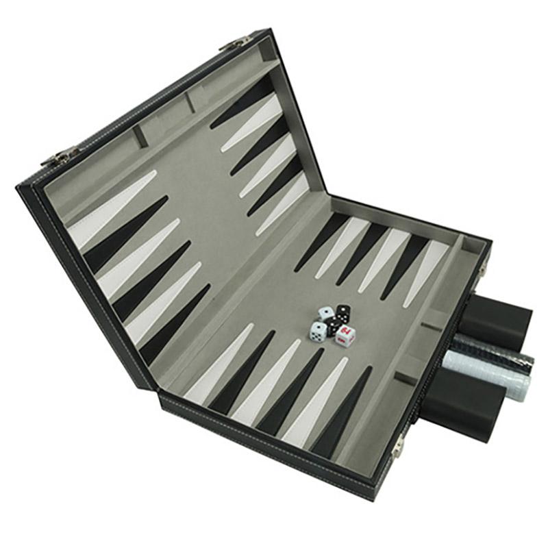 New-Backgammon Set-Classic For Adults Board Game For Antique Backgammon Set Family Game Set Leather Chess Box Nice Gift
