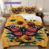 Flowers and Insects Pattern Bedding Quilt Set Quilt Cover Pillowcase Home Decoration Birthday Gift (1 * duvet cover + 2 * pillowcase, without core)
