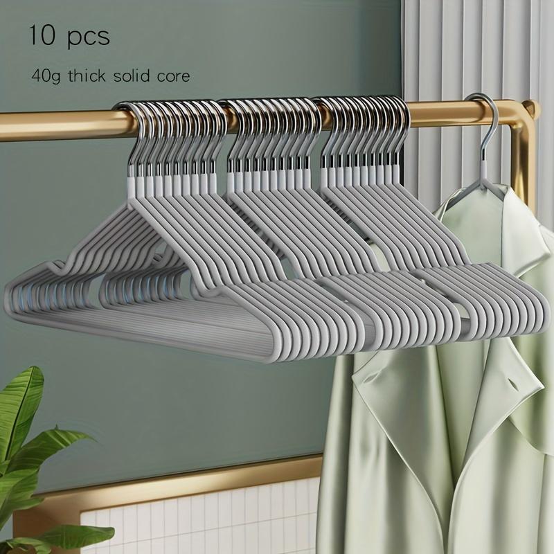 10 Stück Metallkleiderbügel mit Schulterrillen, Rutschfester Wäscheständer Haushaltsaufbewahrung und Organisation