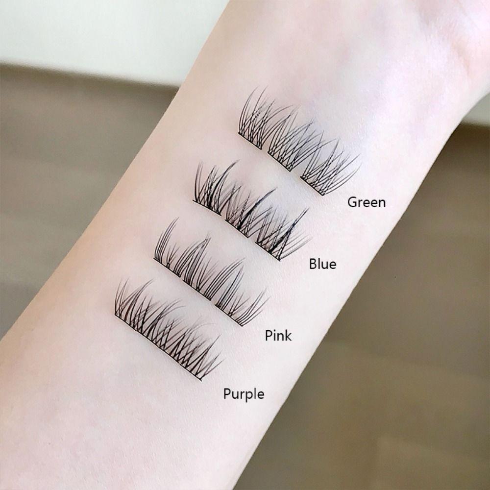 Faux cils sans colle Cils en bouquets à courbure naturelle Cils denses segmentés Extension de cils Maquillage