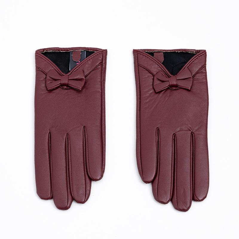 Ladies' Gloves with Bow Colorful Wine Red  Elegant and Charming Clothing Decoration Gloves