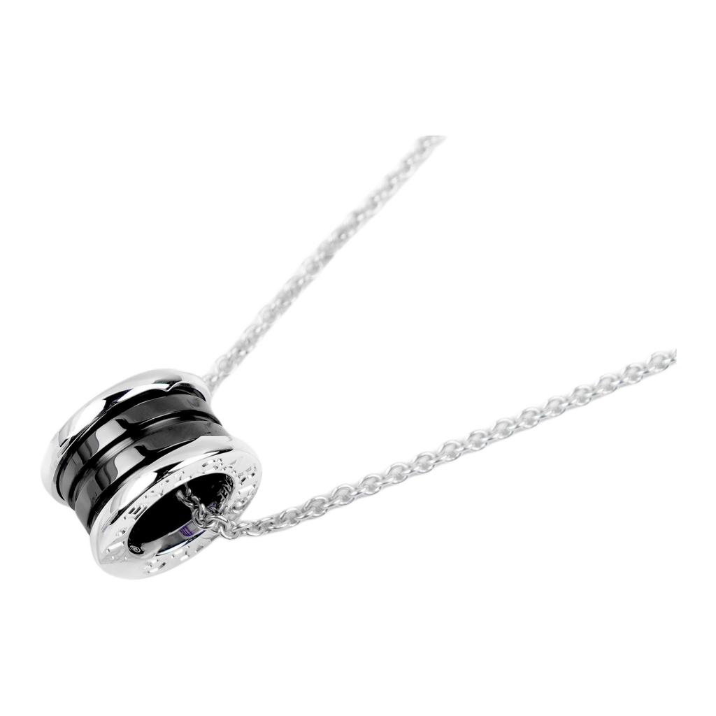 Bvlgari Save The Children Charity Collection Black Inlay 925 Silver Ceramic Necklace Unisex Necklace CL856977-349634