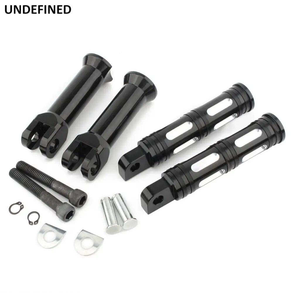 Motorcycle Black Foot Pegs CNC Rear Footrest Support Brackets for Harley Softail Fat Boy Breakout Street Bob Sport Glide 2018-20