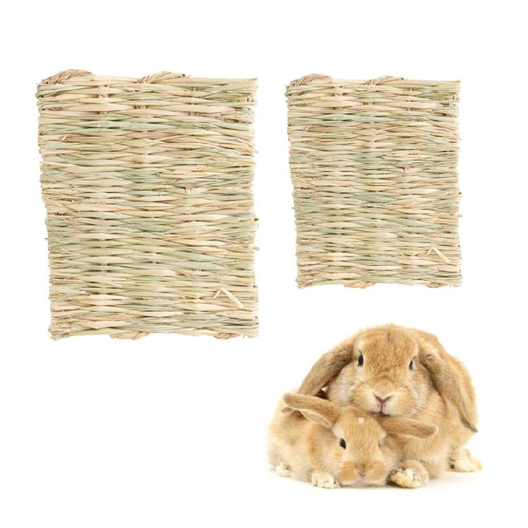 Rabbit Grass Mat Woven Bed Chew Bedding for Nesting Chewing Toy for Hamster