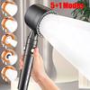 5 Modes Spray Water Saving Shower Head ABS Handheld Spa Showerheads Large Flow Portable Bathroom Filter Shower Faucet Nozzle Set