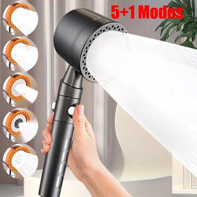 5 Modi Spray Waterbesparende Douchekop ABS Handheld Spa Douchekoppen Grote Doorstroom Draagbaar Badkamer Filter Douchekraan Mondstuk Set