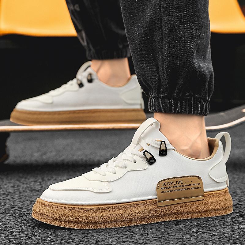 New Trendy Men's Black Canvas Sneakers Breathable Low-top Sports Skateboard Shoes Men Casual Sneaker Thick Sole Man Canvas Shoes