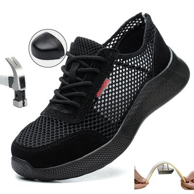 Summer Men's Breathable Work Shoes  Safety Shoes Lightweight Protective Sneakers Safety Steel Toe Shoes Men Puncture-Proof Boots