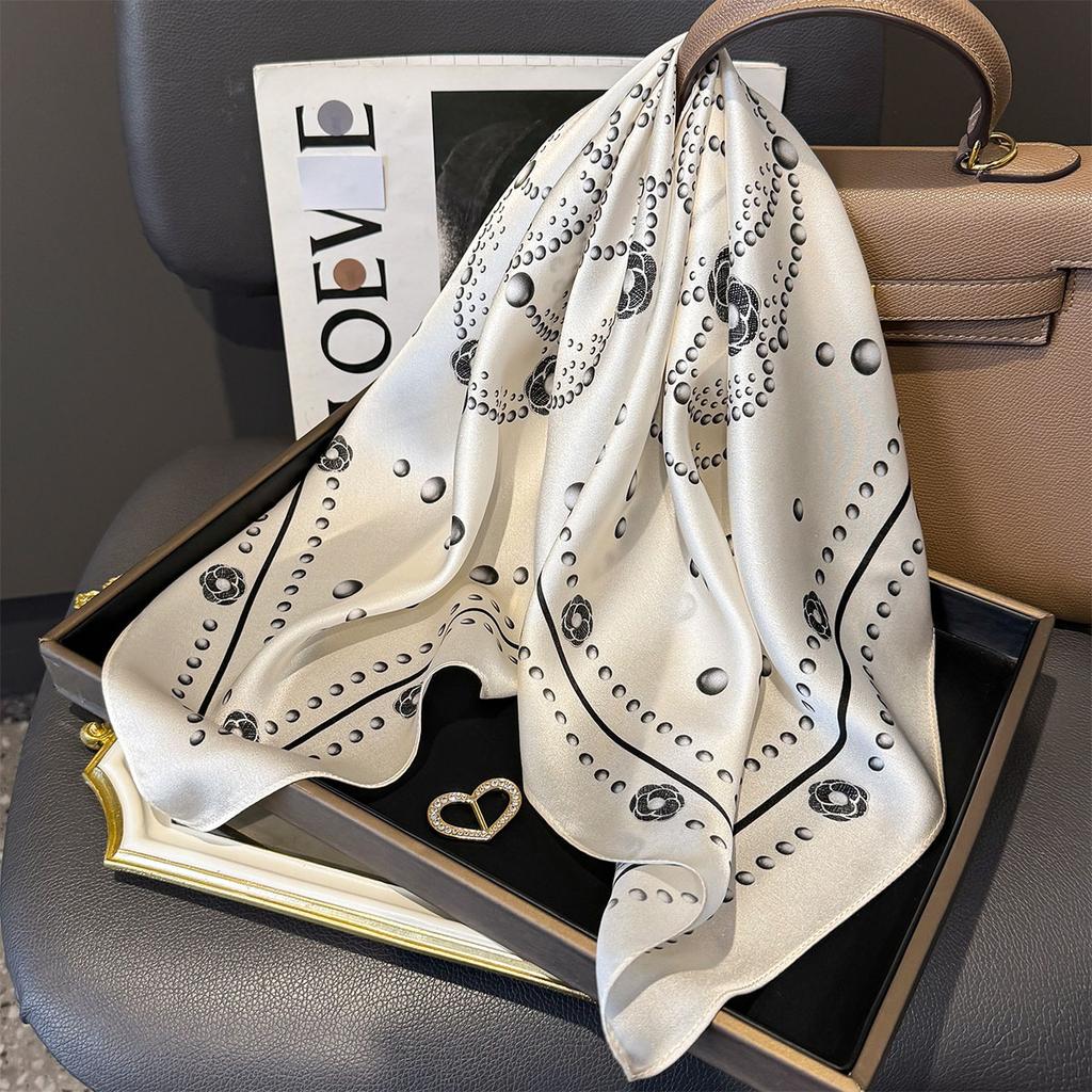 100% Pure Silk Scarf Women Neck Hair Pashmina Kerchief Foulard Female Bandana Scarves Hijab Shawl Wraps Square Headkerchief 65cm