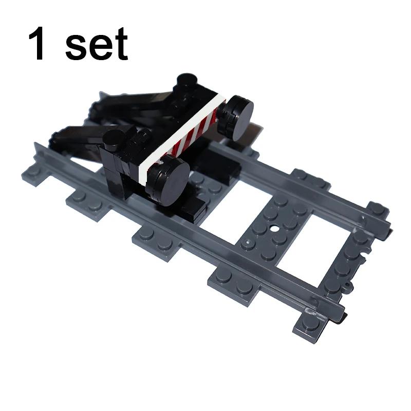 MOC City Train Tracks Flexible Straight Curved Soft Rail Switch DIY Building Block Models Railways Technical Train Parts Bricks
