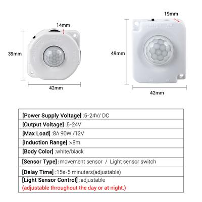 5V 12V 24V Senzor de corp uman PIR Detector de mișcare Mișcare Comutator activat PORNIT AUTOMAT OPRIRE Coridorul casei Comutator de lumină bandă LED