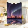 Dreamy Aurora Boreal Throw Lightweight  Flannel Blanket Soft Skin-Friendly For Summer Cooling