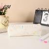 Girls Pencil Case Cute Floral Case, Mini Cotton Pouch for Pens Pencils Erasers, Lightweight Zipper Storage Bag Students, Kawaii Stationery Organizer