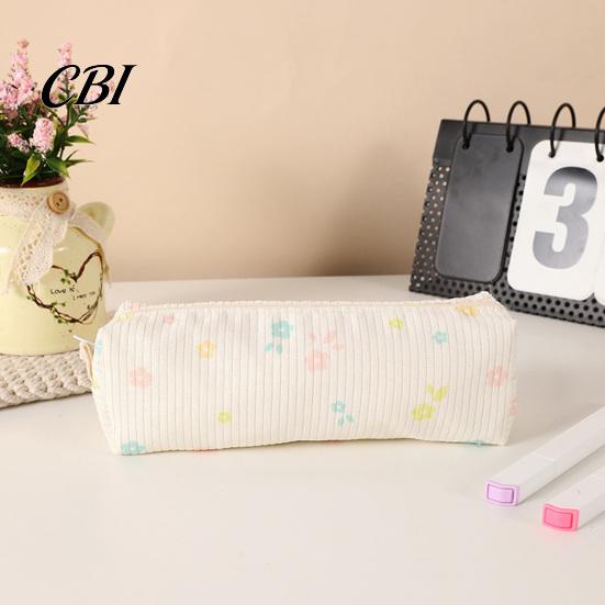 Girls Pencil Case Cute Floral Case, Mini Cotton Pouch for Pens Pencils Erasers, Lightweight Zipper Storage Bag Students, Kawaii Stationery Organizer