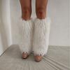 Fellimitat Lockiges Flauschiges Beinwärmer 40cm Knielang Mädchen Socken Warmer Knieschutz Spicy Girls