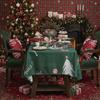 American Tablecloth Christmas Theme Table Cloth Printed Christmas Green Tablecloth Holiday Decorative Tablecloth Manufacturer
