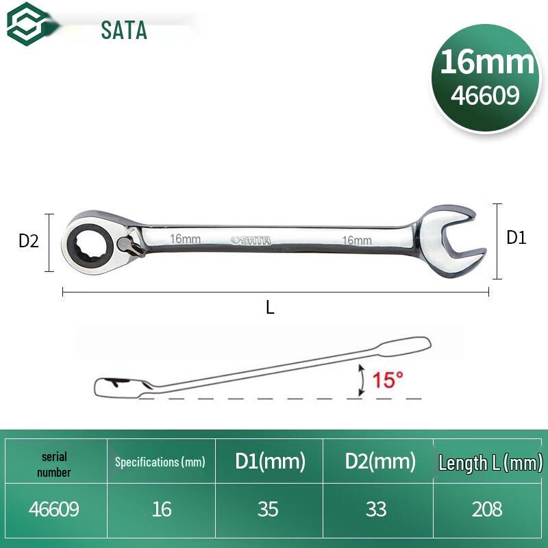 SATA Reversible Ratchet Combination Wrench