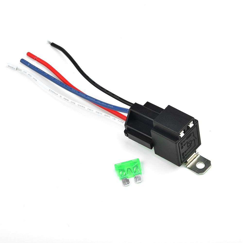 1 Set Relay Replacement Truck With Socket Base/Wires/Fuse