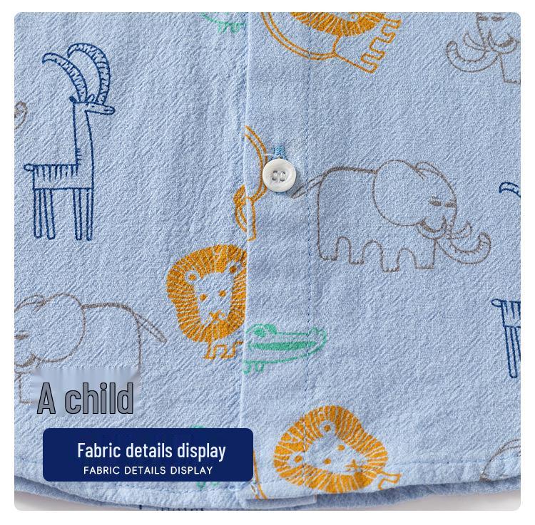 2025 Spring & Autumn Boys' Long-Sleeve Pure Cotton Korean Style Shirt