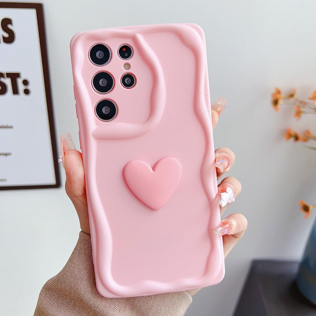 Three-dimensional love applies to iPhone17Promax mobile phone case Apple 16/15 cream edge 14/XR solid color 7P/X