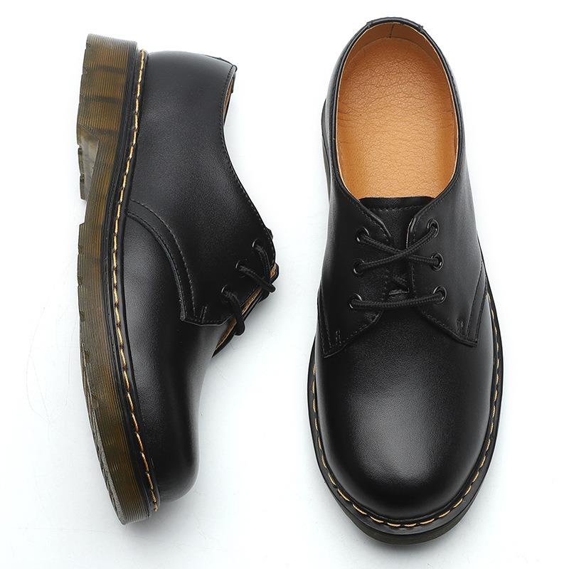1 Low-top Martin Shoes Men's Leather Large-size Short Boots Round-headed Men's and Women's Couple Casual Tooling Shoes
