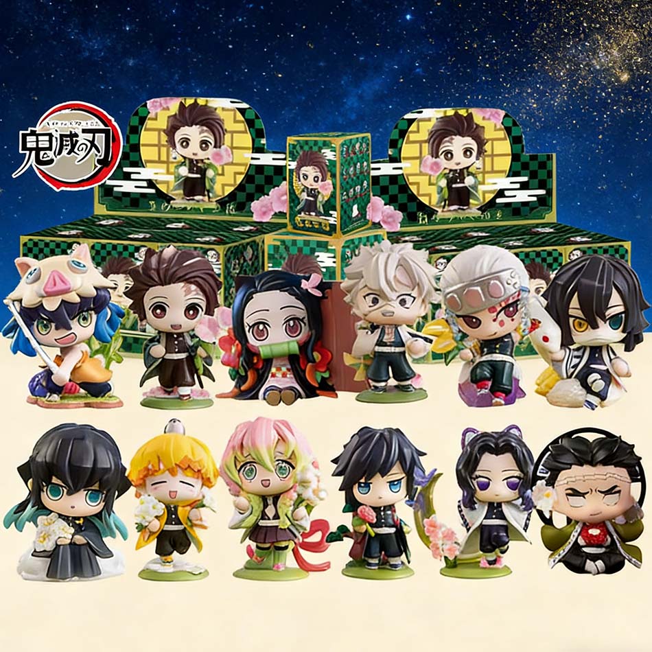 Anime Demon Slayer Model Tanjiro Kamado Nezuko Cartoon Figure PVC Model Ornament Child Christmas Halloween Gift