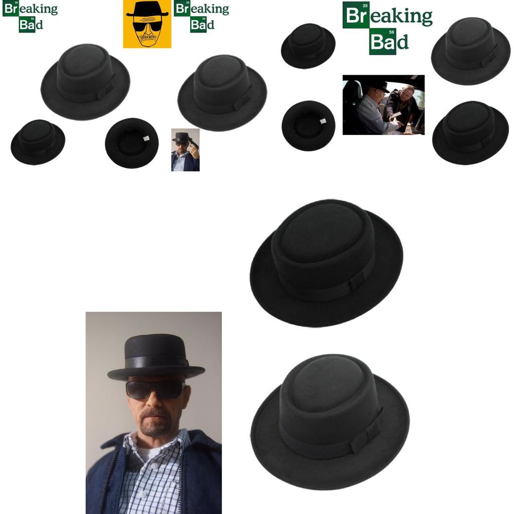 Breaking Bad Kapelusz Pork Pie Klasyczny Czarny Wełniany Kapelusz Męski